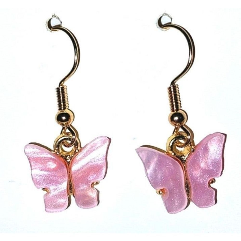 Trendy pink butterfly dangle Earrings